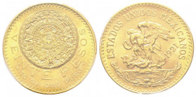 Mexico 20 Pesos, 1921/11, AU 16,66 g., 900‰ Ref : Fr. 171
Conservation : PCGS MS 64