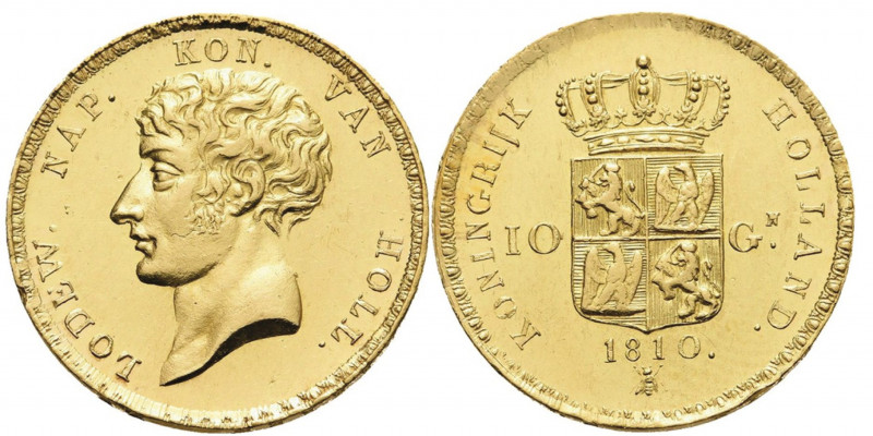 Louis Napoleon 1806-1810
10 Gulden, 1810, AU 6.82 g.
Ref : Fr. 321, KM#33
Conser...
