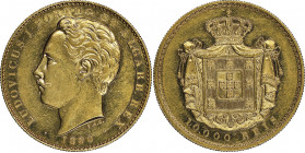 Luís I 1861-1889
10000 Reis, Lisboa, 1880, AU 17.73 g. Ref : Fr.152, Gomes 17.03 Conservation : NGC AU 58