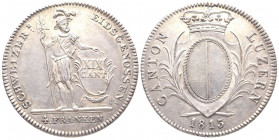 4 Franken, Luzern, 1813, AG 29.17 g. 
Ref : KM#109, HMZ 2-668a
Conservation : Superbe