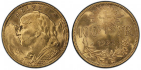 Confédération Helvétique 1848 -
100 Francs , Berne , 1925 B, AU 32.25 g.
Ref : Fr.502 ,HMZ.1193a 
Conservation : PCGS MS 64