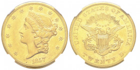 20 Dollars, 1857, San Francisco, AU 33.43 g.
Ref : Fr. 172
Conservation : NGC AU 58