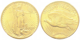 20 Dollars, Denver, 1908 D, AU 33.43 g.
Ref : Fr. 184, KM#127
Conservation : PCGS MS 64. Motto