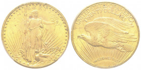 20 Dollars, Philadelphia, 1924, AU 33.43 g.
Ref : Fr. 183, KM#127
Conservation : PCGS MS 66