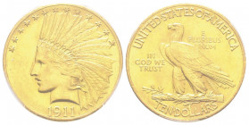 10 Dollars, Philadephia, 1911, AU 16.71g.
Ref : Fr. 166, KM#130
Conservation : PCGS MS 62