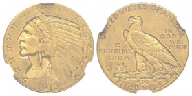 5 Dollars, San Francisco, 1913 S, AU 8.35 g.
Ref : Fr. 148 , KM#129
Conservation : NGC XF45