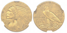 5 Dollars, San Francisco, 1913 S, AU 8.35 g.
Ref : Fr. 148 , KM#129
Conservation : NGC XF45