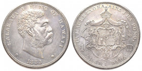 U S A - Hawaii
Kalakaua 1874-1891
Dollar, San Francisco, 1883, AG 26.69 g.
Ref : KM#7, Dav. 430
Conservation : Superbe