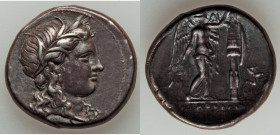 SICILY. Syracuse. Agathocles (317-289 BC). AR tetradrachm (26mm 16.65 gm, 6h). Choice VF, tooled. Ca. 310-295 BC. KOPAΣ, wreathed head of Kore right, ...