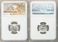 MACEDONIAN KINGDOM. Alexander III the Great (336-323 BC). AR drachm (19mm, 4.20 gm, 12h). NGC AU 5/5 - 4/5. Posthumous issue of Colophon, 310-301 BC. ...