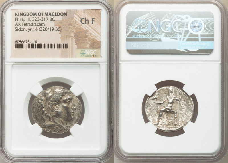 MACEDONIAN KINGDOM. Philip III Arrhidaeus (323-317 BC). AR tetradrachm (26mm, 12...
