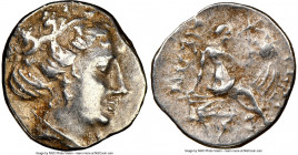 EUBOEA. Histiaea. Ca. 3rd-2nd centuries BC. AR tetrobol (14mm, 12h). NGC Choice VF. Head of nymph right, wearing vine-leaf crown, earring and necklace...