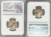ATTICA. Athens. Ca. 440-404 BC. AR tetradrachm (24mm, 17.20 gm, 7h). NGC Choice AU 5/5 - 4/5. Mid-mass coinage issue. Head of Athena right, wearing ea...