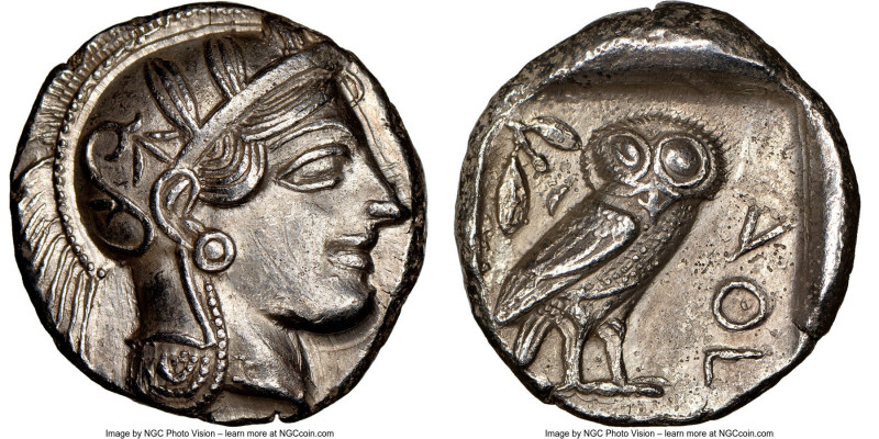 ATTICA. Athens. Ca. 440-404 BC. AR tetradrachm (25mm, 17.07 gm, 7h). NGC Choice ...