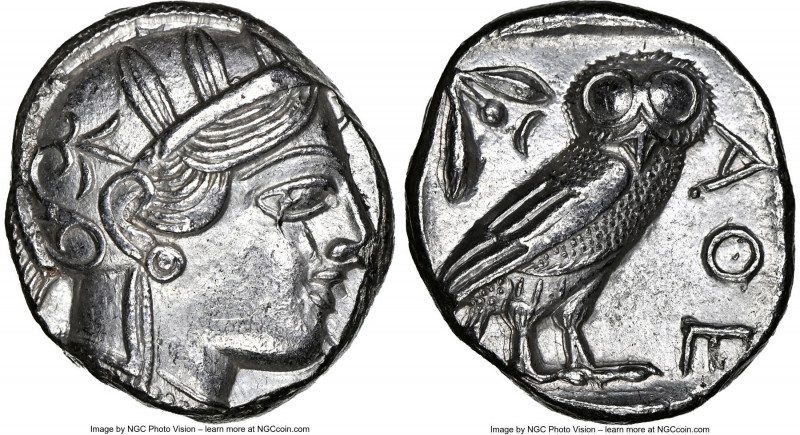 ATTICA. Athens. Ca. 440-404 BC. AR tetradrachm (24mm, 17.16 gm, 7h). NGC Choice ...