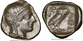ATTICA. Athens. Ca. 440-404 BC. AR tetradrachm (25mm, 17.18 gm, 9h). NGC Choice AU 5/5 - 3/5, brushed. Mid-mass coinage issue. Head of Athena right, w...