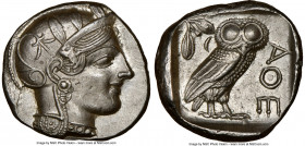 ATTICA. Athens. Ca. 440-404 BC. AR tetradrachm (25mm, 17.21 gm, 6h). NGC AU 5/5 - 3/5, brushed. Mid-mass coinage issue. Head of Athena right, wearing ...