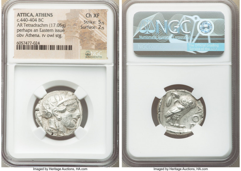 ATTICA. Athens. Ca. 440-404 BC. AR tetradrachm (24mm, 17.05 gm, 1h). NGC Choice ...