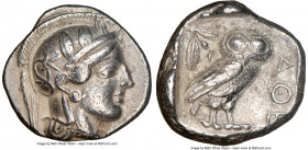 ATTICA. Athens. Ca. 440-404 BC. AR tetradrachm (25mm, 17.12 gm, 1h). NGC XF 5/5 - 4/5, Full Crest. Mid-mass coinage issue. Head of Athena right, weari...