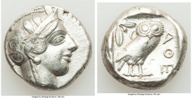 ATTICA. Athens. Ca. 440-404 BC. AR tetradrachm (24mm, 17.12 gm, 6h). XF. Mid-mass coinage issue. Head of Athena right, wearing earring, necklace, and ...