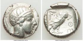 PHILISTIA. Uncertain mint. Athenian Imitative Series. Ca. 400-350 BC. AR tetradrachm (24mm, 17.10 gm, 12h). VF, die shift, graffito. Head of Athena ri...