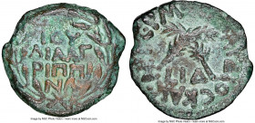 JUDAEA. Roman Procurators. Antonius Felix (AD 52-59/60). AE prutah (17mm, 10h) NGC VF, scratches. Jerusalem, dated Regnal Year 14 of Claudius I (AD 54...