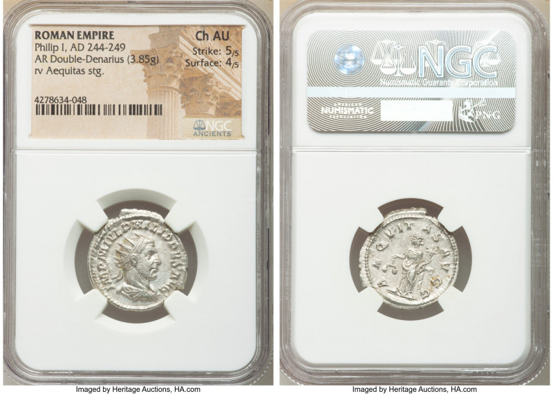 Philip I (AD 244-249). AR antoninianus (23mm, 3.85 gm, 2h). NGC Choice AU 5/5 - ...