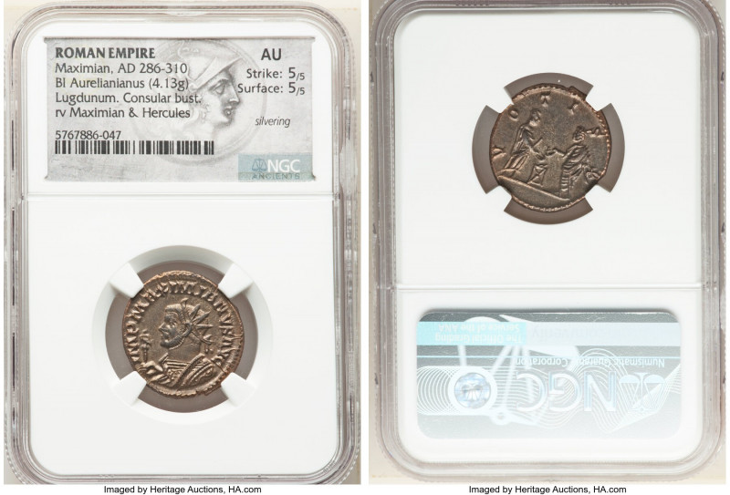 Maximian (AD 286-310). BI antoninianus (22mm, 4.13 gm, 7h). NGC AU 5/5 - 5/5, Si...