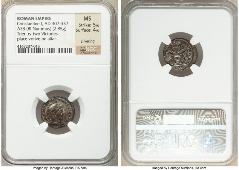 Constantine I the Great (AD 307-337). AE3 or BI nummus (17mm, 2.85 gm, 6h). NGC ...