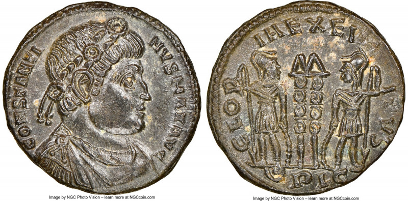 Constantine I the Great (AD 307-337). AE3 or BI nummus (16mm, 12h). NGC MS. Lugd...