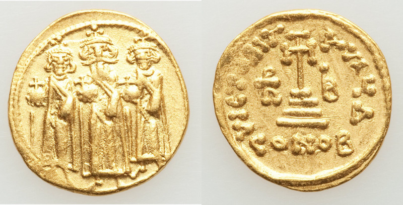 Heraclius (AD 610-641), with Heraclius Constantine and Heraclonas. AV solidus (2...