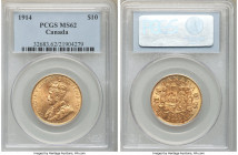George V gold 10 Dollars 1914 MS62 PCGS, Ottawa mint, KM27. AGW 0.4838 oz. 

HID09801242017

© 2020 Heritage Auctions | All Rights Reserved