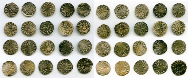 20-Piece Lot of Uncertified Assorted Deniers ND (12th-13th Century) VF, Includes...