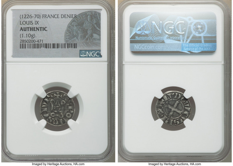 Louis IX 3-Piece Lot of Certified Deniers ND (1226-1270) Authentic NGC, Weights ...