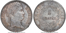 Napoleon 5 Francs 1811-A MS62 NGC, Paris mint, KM694.1. Underlying luster draped in cadet-gray with cinnamon and gold accents. Comes with old Coin Gal...