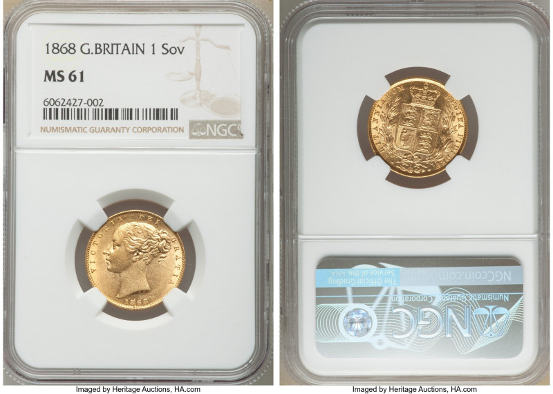 Victoria gold Sovereign 1868 MS61 NGC, KM736.2, S-3853. Die # 7. 

HID09801242...