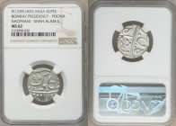British India. Bombay Presidency 3-Piece Lot of Certified Rupees FE 1239 (1829) MS62 NGC, Poona mint, KM325 (under Maratha Confederacy). Nagphani mint...