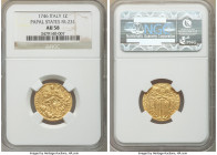 Papal States. Benedict XIV gold Zecchino 1746 AU58 NGC, Rome mint, KM943, Fr-231. 

HID09801242017

© 2020 Heritage Auctions | All Rights Reserved...
