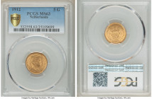 Wilhelmina gold 5 Gulden 1912 MS63 PCGS, KM151. One year type. 

HID09801242017

© 2020 Heritage Auctions | All Rights Reserved