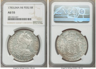 Charles III 8 Reales 1783 LM-MI AU55 NGC, Lima mint, KM78. Residual toning with pearl gray tone. 

HID09801242017

© 2020 Heritage Auctions | All ...