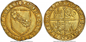 Castile & Leon. Juan II gold Dobla de la Banda ND (1406-1454)-S MS63 NGC, Seville mint, Cay-1515. 32mm. 4.57gm. "S" at top of cross. Honey-golden colo...