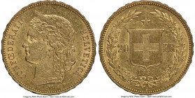 Confederation gold 20 Francs 1894-B MS62 NGC, Bern mint, KM31.3. AGW 0.1867 oz. 

HID09801242017

© 2020 Heritage Auctions | All Rights Reserved
