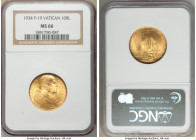 Pius XI gold "Jubilee" 100 Lire 1933-1934 MS66 NGC, KM19. Jubilee Issue. AGW 0.2546 oz. 

HID09801242017

© 2020 Heritage Auctions | All Rights Re...