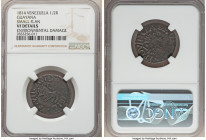Guayana. Provincial Pair of Certified 1/2 Reals NGC, 1) "Small Flan" 1/2 Real 1814 - VF Details (Environmental Damage) 2) 1/2 Real 1816 - XF40 Brown K...