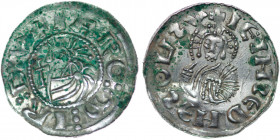 Czechia. Bohemia. Jaromir, 1003, 1004 - 1012, 1033 - 1034. AR Denar (19mm, 0.92g). Prague mint. +IΛROMIRDVX:, bust left, in front cross / +IEIHSEDHESO...