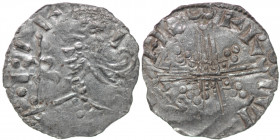 Denmark. Svend Estridsen. 1047-1075. AR penning (16mm, 0.80g). Viborg mint, Draped bust left with wild hair, holding lis-tipped scepter / Voided long ...
