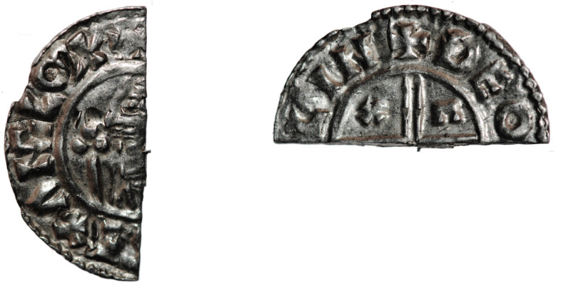 England. Aethelred II 978-1016. AR Half Penny (10mm, 0.57g). Crux type (BMC iiia...
