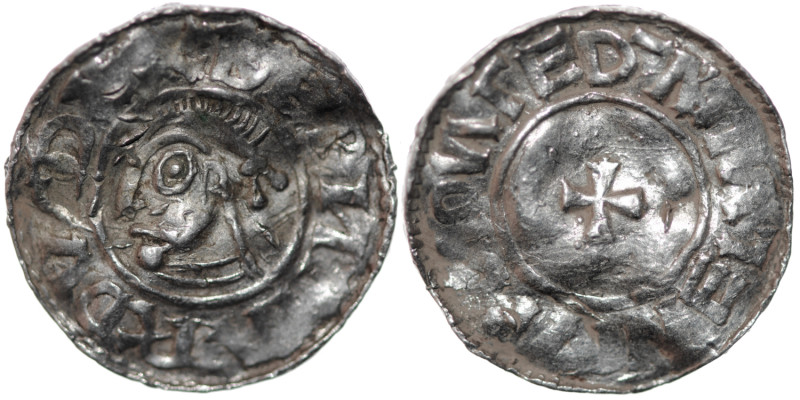 Germany. Saxony. Bernhard I 973-1011. AR Denar (19mm, 1.47g). Bardowick (or Lüne...