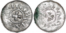 Germany. Saxony. Bernhard I 973-1011. AR Denar (19mm, 1.08g). Bardowick (or Lüneburg or Jever?) mint. [BER]NHARDVX, small cross pattee / Incuse small ...