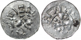 Germany. Anonymous emitter. Ca 1050-1060. AR Denar (18mm, 0.75g). Bardowick mint. Cross, in angles R-O-T-•/ HAN / BAR cross written, in half circles [...